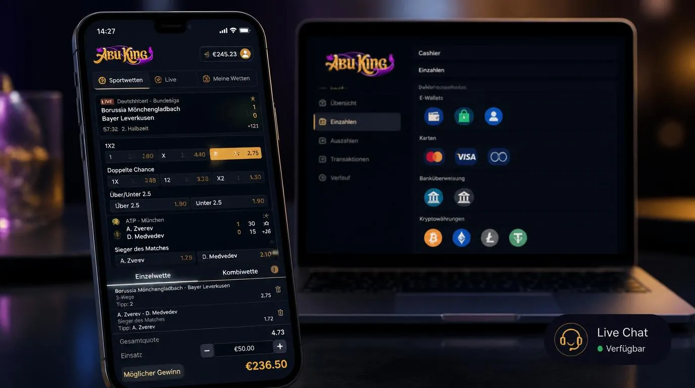 Sportwetten-Wettschein mit Live-Quoten, Einzelwette und Kombiwette auf einem Smartphone